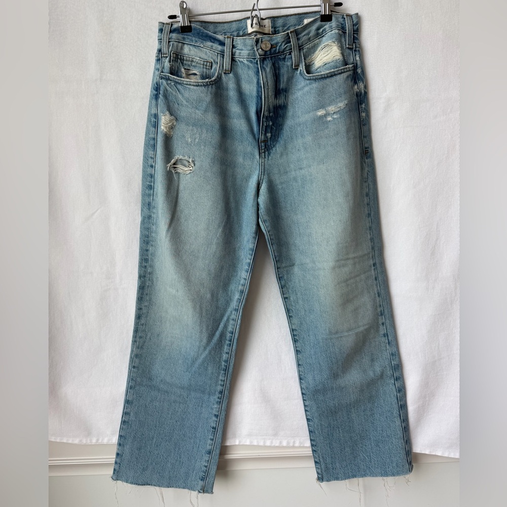 FRAME Le Jane Crop in Color Baines Rip Size 28